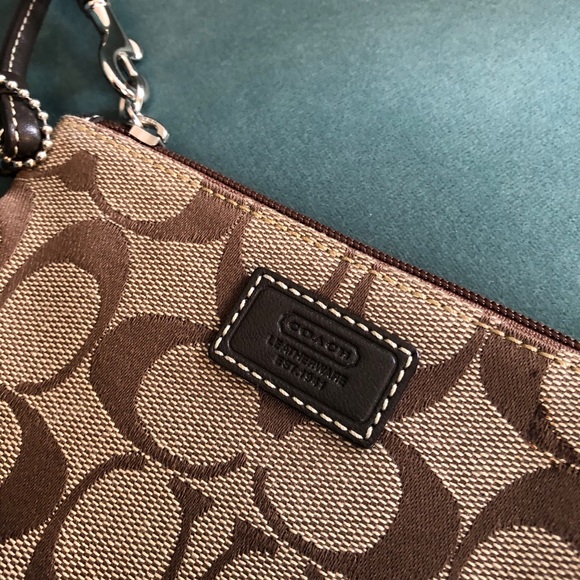 Coach Brown Logo Wristlet - Picture 2 of 5